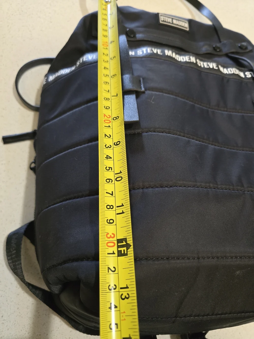 Steve Madden Black Quilted Puffer Backpack Travel School Bag